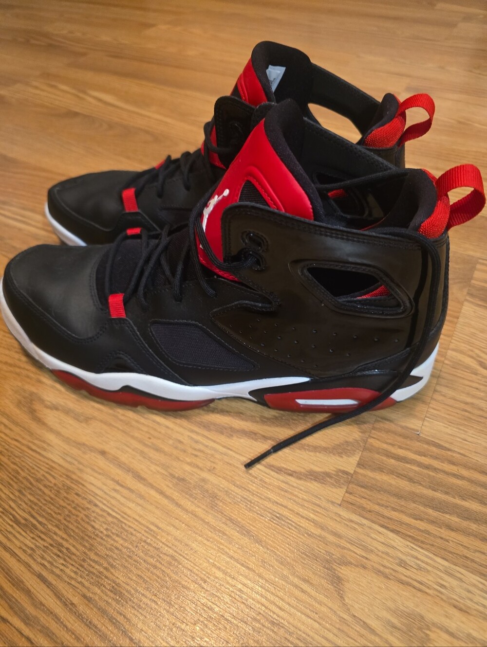Jordan Black/Red Mid-Top Basketball Shoes